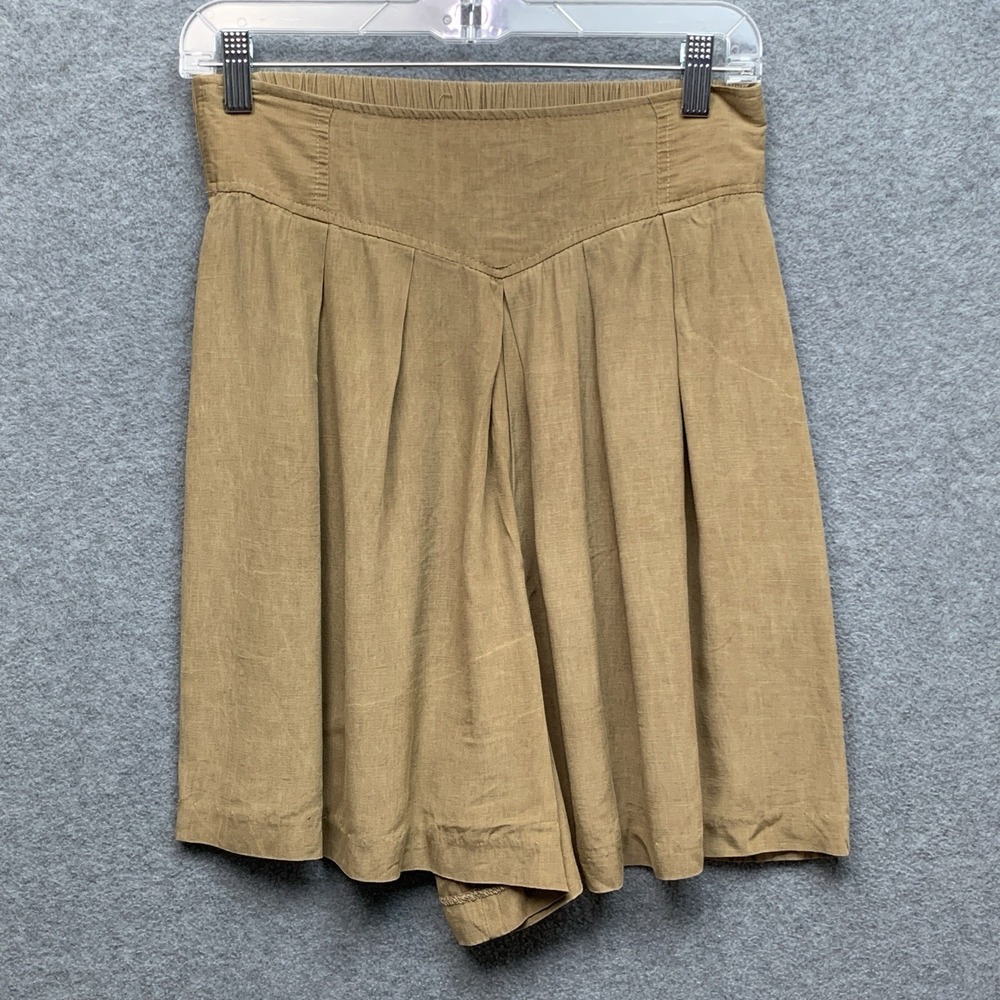 IN San Francisco Retro Basque‎ Waist Skorts Size Large Tan Elastic Back Waist